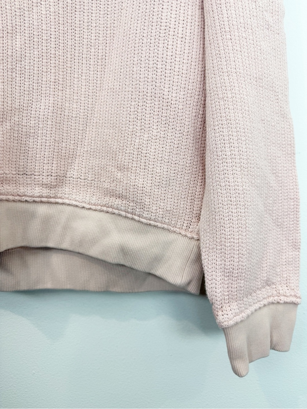 Anthropologie Pilcro Pink Mixed Rib Sweatshirt Size XXS - Picture 6 of 8